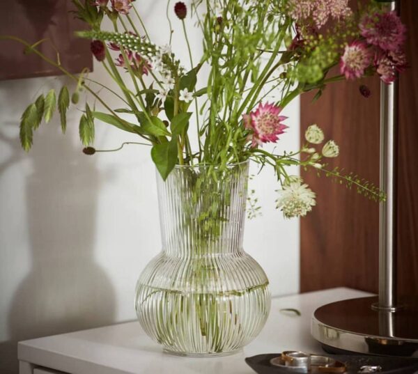 گلدان شیشه ای طرح ایکیا دنیز- سایز کوچک