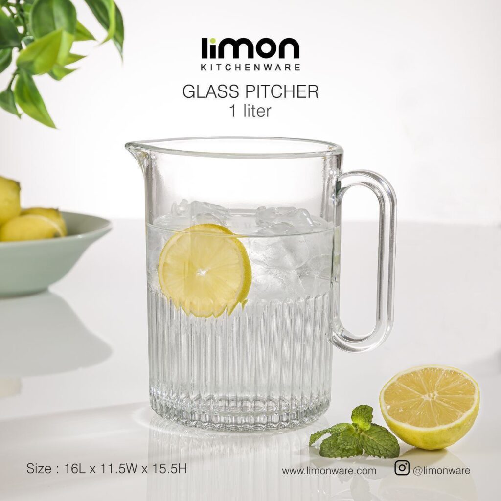 لیوان شیشه ای شیاردار لیمون کد 2228