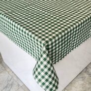 رومیزی پارچه ای- طرح چهارخانه سبز