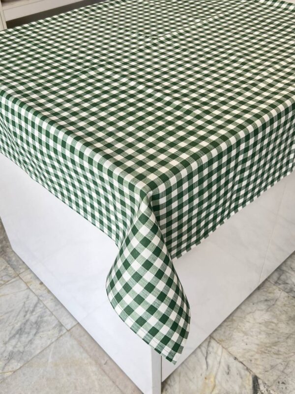 رومیزی پارچه ای- طرح چهارخانه سبز
